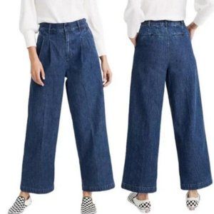 MADEWELL Pleated Wide-Leg Jeans Seabrook Wash Size 2